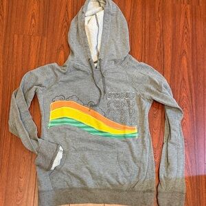 Roxy Gray Hoodie with Multicolor Stripes